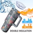 thumbnail image 5 of OBREWU Schnauzer and Flower Tumbler with Handle and Lid,Schnauzer and Flower 40oz Double Wall Vacuum Insulated Tumbler,Cups Gift for Women and Men, 5 of 7