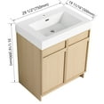 thumbnail image 7 of 30" Freestanding Bathroom Vanity. White Resin Sink & Soft-close Cabinet Doors. Contemporary Design. Spacious Storage. Plywood. Easy To Clean Vanity With Door Hinge System - Modern Cabinetry Oak, 7 of 7