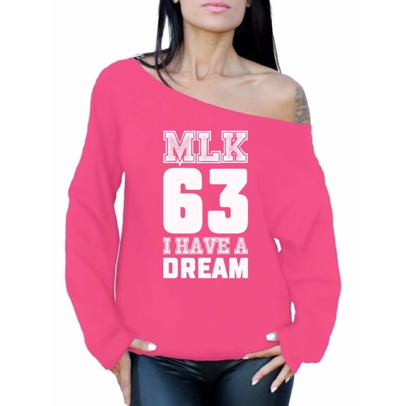 Awkward Styles Women's Martin Luther King Graphic Off Shoulder Tops Oversized Sweatshirt I Have a Dream Off The Shoulder Sweatshirt