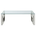 Eros Contemporary Stainless Steel/Glass Coffee Table in Silver/Clear ...