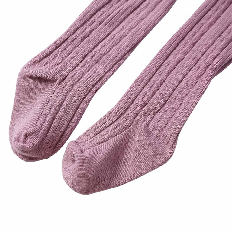WREESH Kids Cotton Leggings Baby Spring Autumn Tights Pantyhose Children  Thick Bottoming Socks Baby Clothes Purple 