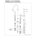 thumbnail image 6 of Kingston Brass KS8267CKLBS Kaiser Two-Handle 4-Hole Deck Mount Bridge Kitchen Faucet with Brass Side Sprayer in Brushed Brass, 6 of 8