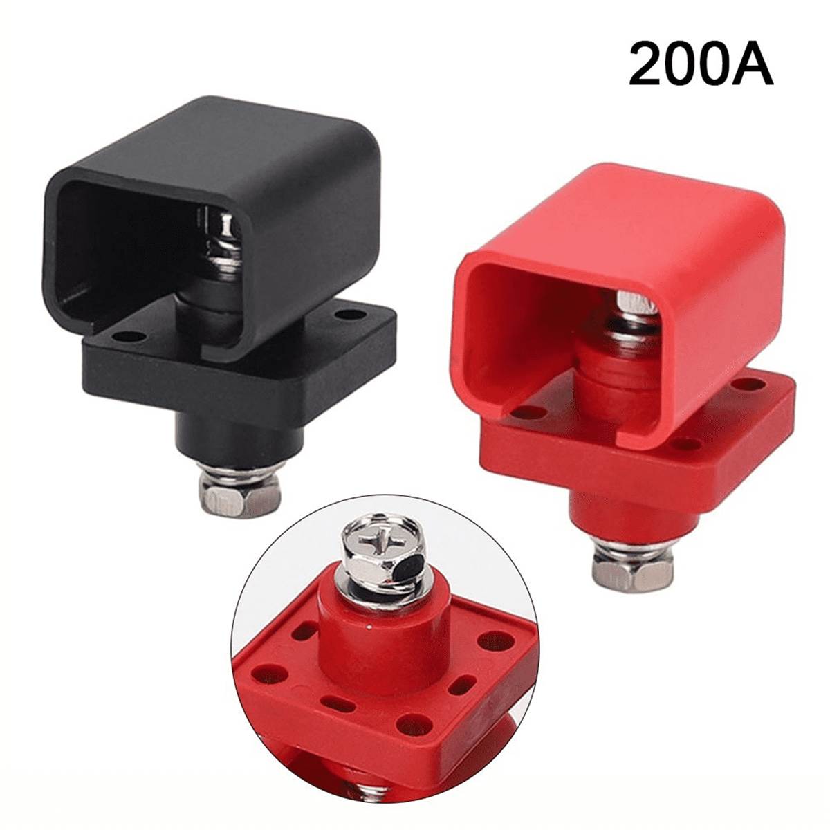 10pcs 200A Energy Storage Lithium Battery Terminal High Current Lithium Battery Copper Terminal Connector,10 x Lithium Battery Terminal block With accessories,Black&Red