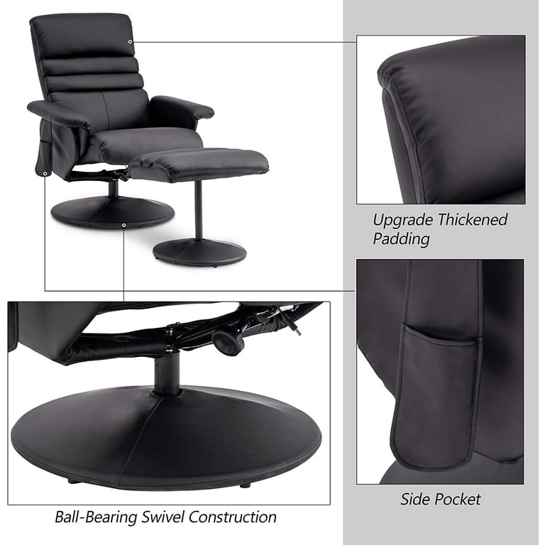 Faux Leather Electric Massage Recliner Chair w/ Stool Ottoman, Remote –  Best Choice Products