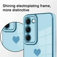 thumbnail image 4 of Compatible with Samsung Galaxy S23 5G Case Cute Luxury Love Heart Plating Gold Bumper Upgraded Full Camera Protection Soft TPU Shockproof Anti-Scratch Phone Cover-Blue, 4 of 11