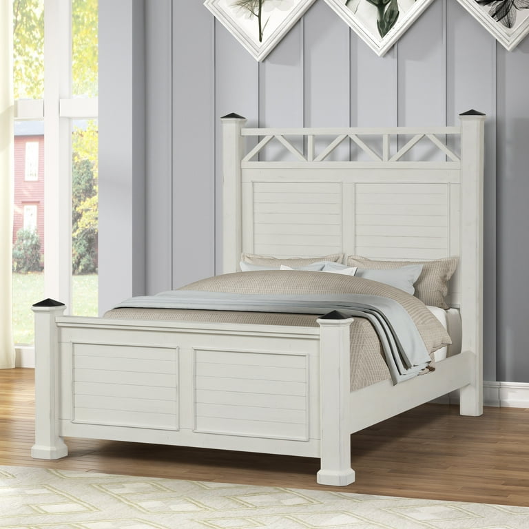 White panel bed frame outlet
