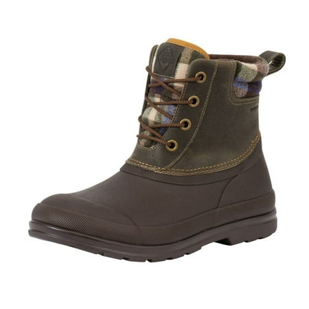 

Muck Men s Originals Leather Duck Lace Boot - Dark Olive/Dark Brown/Plaid Wool 12