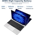 thumbnail image 2 of Aocwei Laptop Windows 10 14" 64GB Storage Support 1TB SSD Expansion 6GB RAM 1920x1080 FHD Traditional Laptops Computer 2.4G+5G WiFi Bluetooth 4.2 USB HDMI Aocwei for Work with Wireless Mouse-Silver, 2 of 10