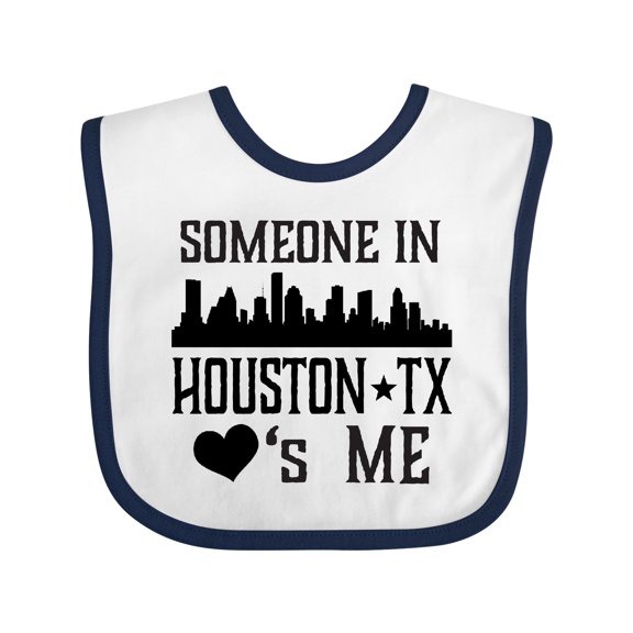 Inktastic Houston Texas Someone Loves Me Skyline Boys or Girls Baby Bib