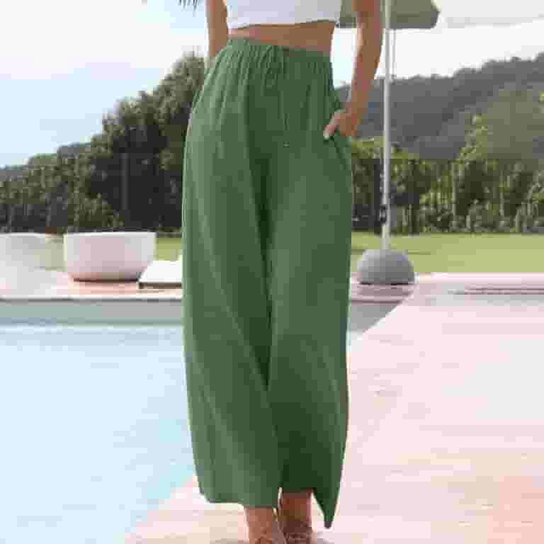 Olive Green Lime Green Capris Army Lime Green Women Loose Fit