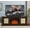 Brown, variant on HQZX Farmhouse Storage TV Cabinet with 23"L Electric Fireplace, Natural Rattan Doors, for TVs up to 70"