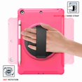 thumbnail image 5 of Dteck iPad 8th (2020)/ 7th Gen (2019) Case, Hybrid Shockproof Rugged Wtih Soft HD Screen Protecotor / Pencil Holder 3 Layer Armor Adjustable Hand Strap 360 Rotating Kickstand Cover, rose, 5 of 10