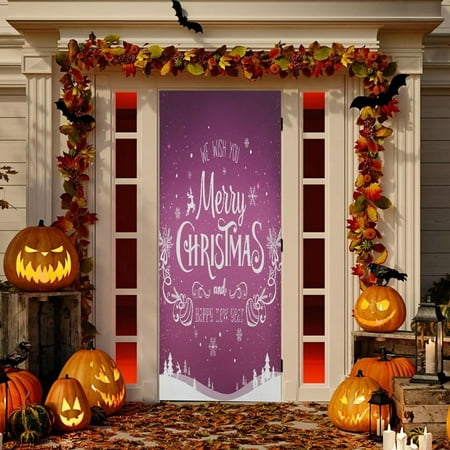 

SKYSONIC Christmas Rose Red Door Cover 32x79in Door Covers Decoration of House Living Room Door Corridor Door Parties Shopping Mall Window Christmas Decoration96