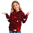 thumbnail image 3 of Sudadera con capucha para niña, para el Día de San Valentín, con estampado de color, de manga larga, informal, deportiva, con capucha, de manga larga, con inserciones en los hombros, blusa de poliéste, 3 of 6