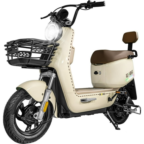 Bicicleta Eléctrica BIZMO con Luz Led 50 Km/h 3 Velocidades Beige
