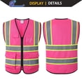 thumbnail image 4 of Chaleco de seguridad Ekksafety EK175 rosa 5 bolsillos ANSI Class 2, 4 of 6