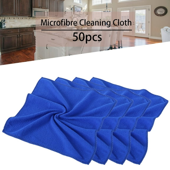 ODOMY 50 pcs Microfibre Cleaning Cloths, Car Cleaning Super Absorbent Cloths for Car and Home Polishing Washing and Detailing