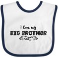 thumbnail image 3 of Inktastic I Love My Big Brother with Hearts Boys or Girls Baby Bib, 3 of 4