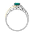 thumbnail image 3 of Brilliance Fine Jewelry Created Emerald Diamond Accent Ring in Sterling Silver and 10K Yellow Gold, 3 of 4