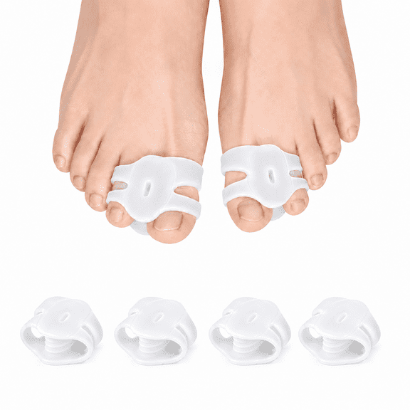Toe Separators Toe Spacers for Women Men Bunion Corrector Toe Alignment Corrector Big Toe Straightener for Overlapping Toe Separator for Foot Stretching Reusable Restores Natural Toe Alignment