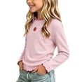 thumbnail image 4 of PureCasa Toddlers Baby Girls Basic Shirts Turtleneck T-Shirt Tops Cotton Lettuce Edge Trim Long Sleeve Cute Print Toddler Girl Clothes, 4 of 6