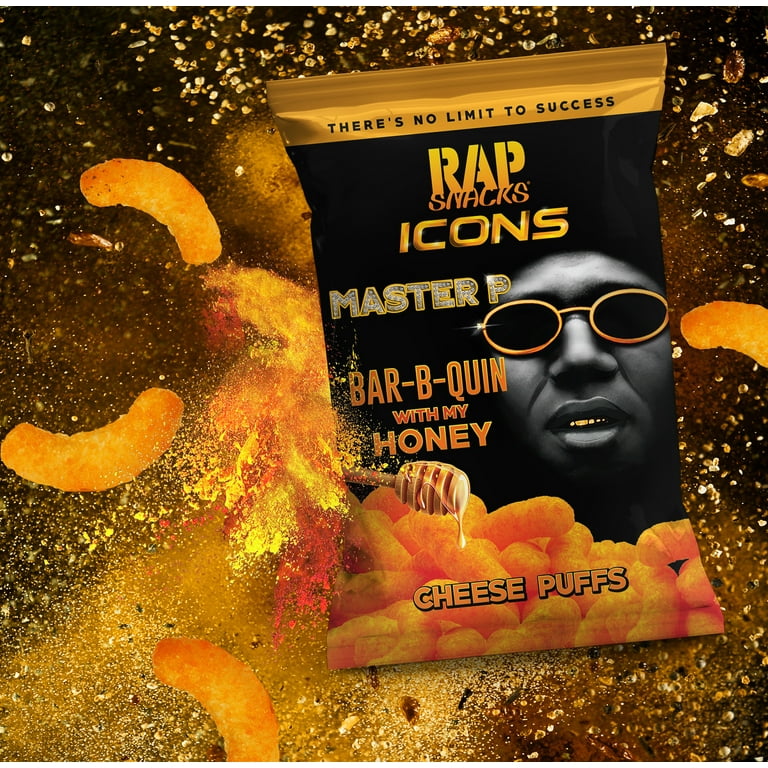 Rap Snacks Master P BBQ Honey Cheese Puffs, 2.5 oz Snack Bag