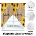 thumbnail image 3 of Welcome Swag Curtain Valance for Windows, Vintage Sunflower Window Treatments Short Swag Topper for Kitchen Windows Bathroom Bedroom, 28"x36", 3 of 8