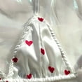 thumbnail image 5 of Aobny Womens Bathing Suits Sexy Valentine‘s Swimwear Balconette Crew Neck Cheeky Bikinis White Womens Bikini,M, 5 of 5