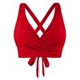 thumbnail image 6 of Gaecuw Womens Swim Bikini Top Padded Bra Summer Criss Cross Front Swimsuit Tops Solid Color Swimwear Tops Push-Up Padded Bathing Suit Tops V-Neck Resortwear Strappy Red L, 6 of 6