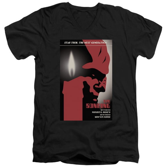 Star Trek Tng Season 3 Episode 5 Adult V-Neck 30/1 T-Shirt Black