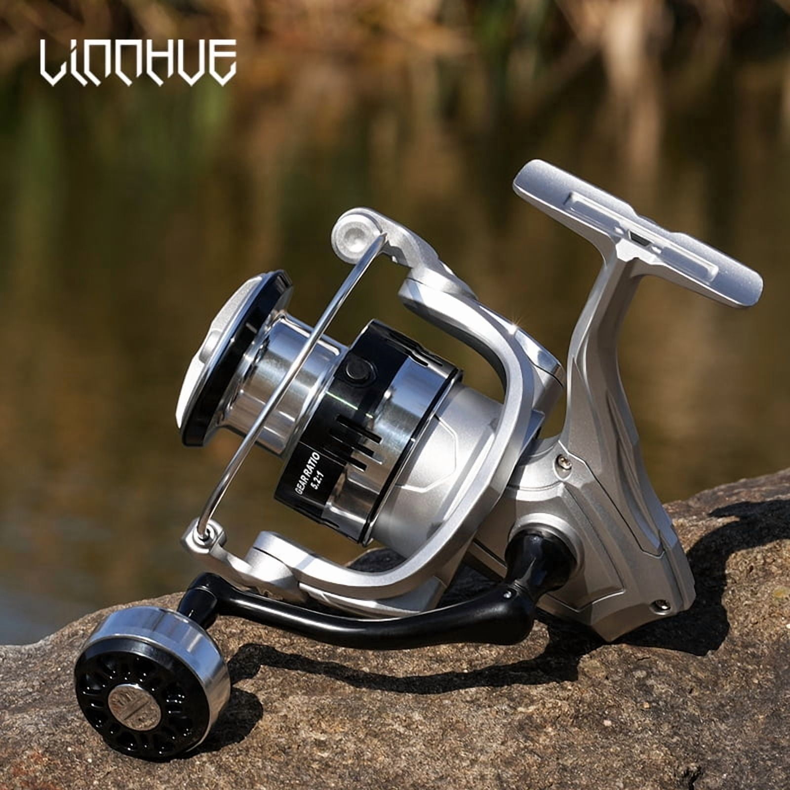 LINNHUE Spinning Fishing Reel 1000-7000 Metal Ball Grip 10kg 5.2:1 Gear Ratio Deep Metal Spool Reel Carp Fishing Accessory