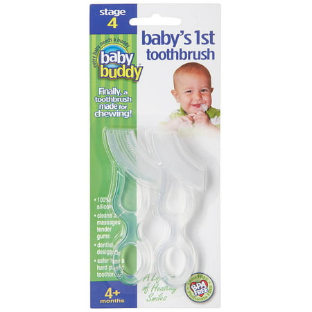 Baby Buddy Baby's 1st Toothbrush, Clear - 2pk