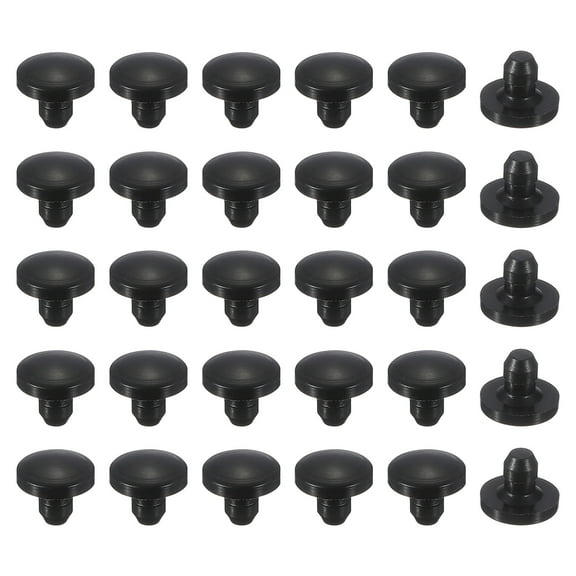 Uxcell Rubber Plugs, Silicone Hole Plugs, T Type Rubber Stoppers for 2.5-3.0 mm Round Holes Furniture 3 mm & 30 Pack & Black