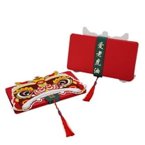 RuiJiao Chinese Lunar New Year Decorations With Tassel Pendant, Red Packets Lucky Money Envelope Cash Gifts Hong Bao for Spring Festival Wedding Birthday, Six Card Slots