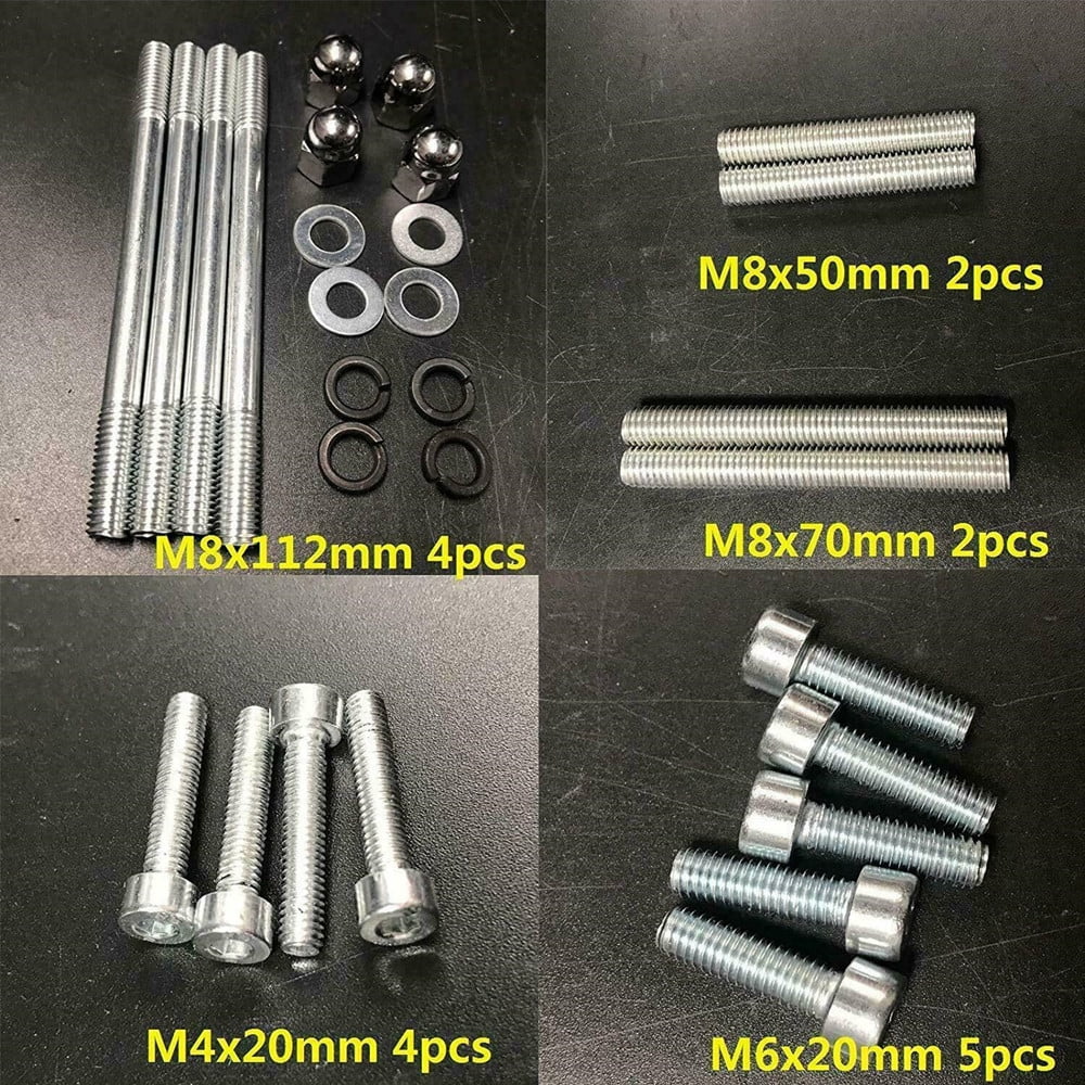 DONSP1986 Motor Bolts, Studs, Screws, Washers Set for 2 Stroke yd100/66cc/80cc Engine Kit Gas Bike