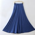thumbnail image 2 of Idoravan Skirts for Women 2025 Skirt for Women Clearance under $10.00 Women's Solid Color Fashionable Large Skirt With Loose Pockets Long Skirt, 2 of 3