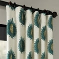thumbnail image 3 of Mayan Teal Printed Cotton Curtain (1 Panel), Mayan Teal, 50W X 96L, 3 of 6