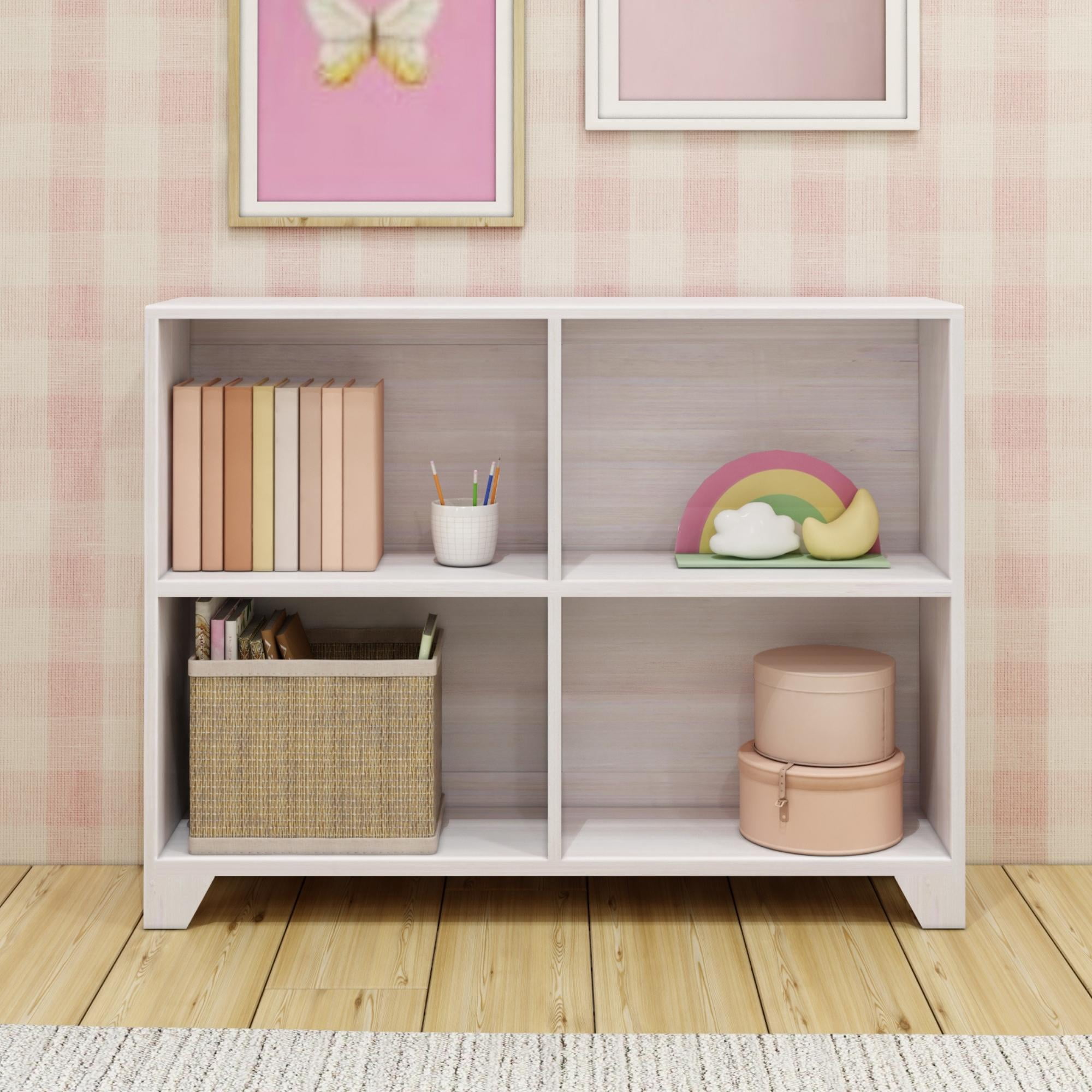 Max & Lily Bookshelf, 4 Shelves Bookcase, Solid Wood Bookshelves for Bedroom
