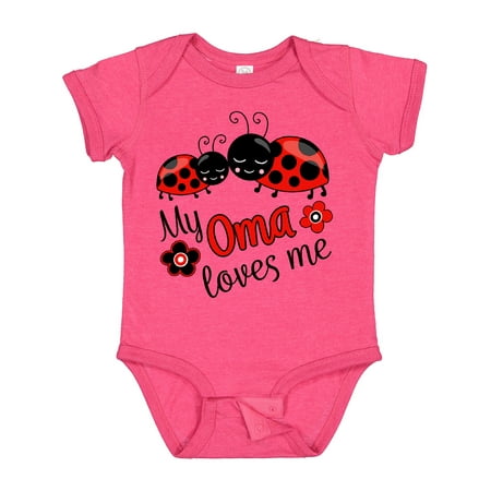 

Inktastic My Oma Loves Me with Cute Ladybugs Gift Baby Boy or Baby Girl Bodysuit