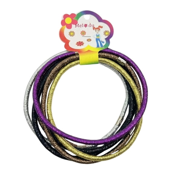 Large 6 Count Solid Multicolor 4" Hair Bands
