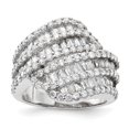 thumbnail image 4 of Auriga Fine Jewelry 925 Sterling Silver Rh-plated Fancy CZ Ring for Women Size 9, 4 of 6