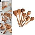 thumbnail image 3 of Rongfmy Japanese Wooden Kitchen Utensils Set Nonstick Long Handle Cookware 7pcs, 3 of 9
