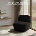 thumbnail image 3 of BELLEZE Modern Upholstered Swivel Accent Chair with Hidden Storage, 360° Rotating Chair, Easy Assembly Compact Chair for Living Room, Bedroom, Office, Space-Saving Design - Black, 3 of 7