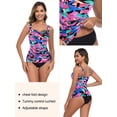 thumbnail image 2 of Ocean Blues Women's V Neck Twisted Tummy Control Ruched Tankini Top, 2 of 6