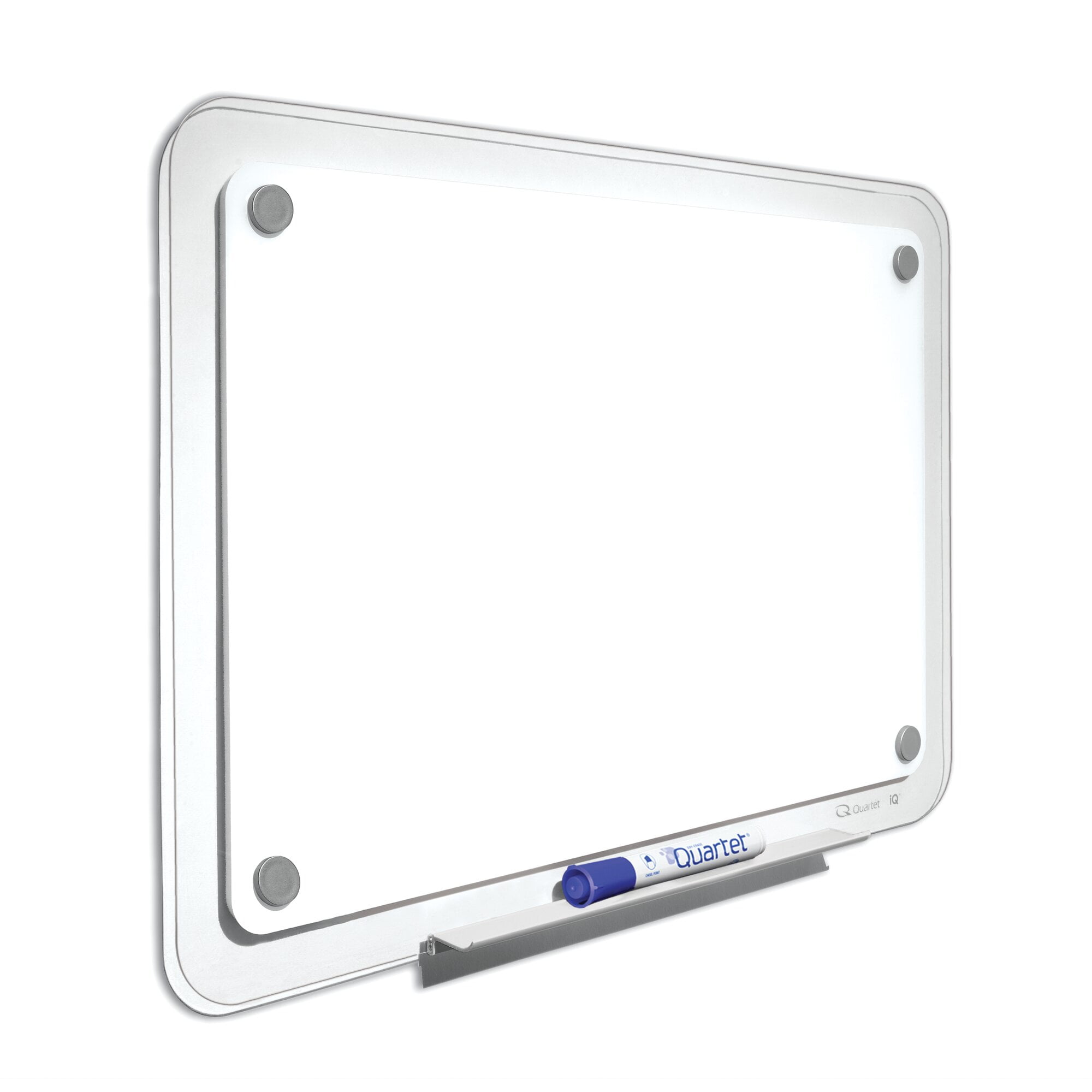 Quartet iQ Total Erase Whiteboard, 35.5" x 22.5", Sleek Translucent Frame