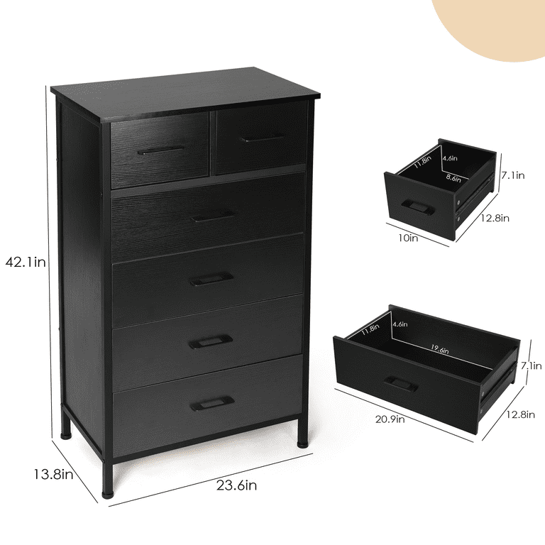 Nicehill Dresser for Bedroom with 10 Drawers, Storage Drawer Organizer, Tall  Chest of Drawers for Closet, Clothes, Kids, Baby, Living Room, Wood Board,  Fabric Drawers (Black Grey) – Built to Order, Made