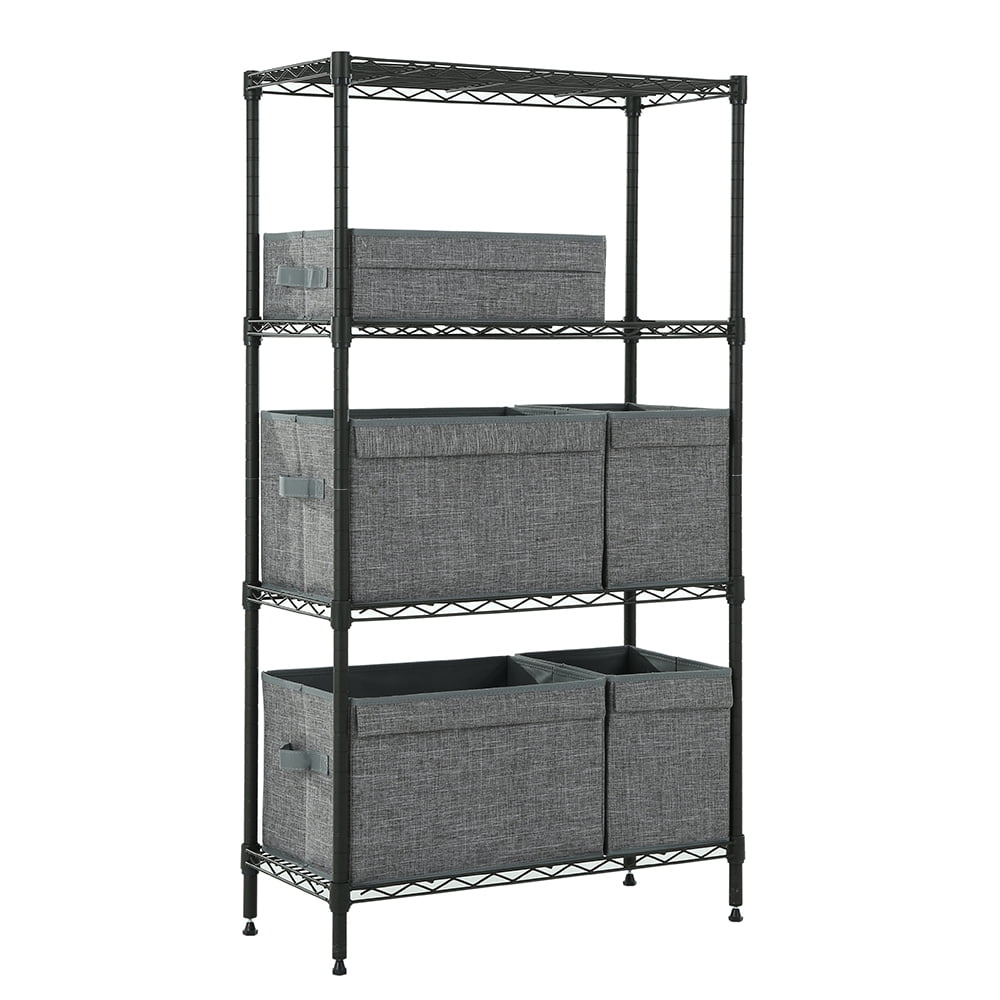4 tier grey shelving 11.8x25.6x45.5in