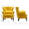 thumbnail image 5 of Guyou Mid Century Accent Chair Modern Button Tufted Armchair Wingback Club Chair Velvet Single Sofa Lounge Chair with Pillow for Living Room Bedroom, Yellow, 5 of 11