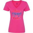 thumbnail image 3 of Inktastic 4th of July Stars Stripes and Sass Blue and Red Stars Women's V-Neck T-Shirt, 3 of 5