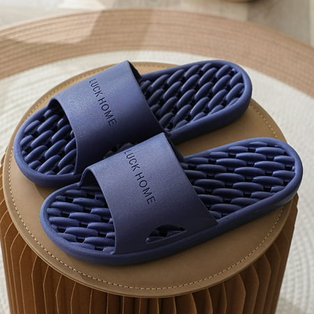 

NECHOLOGY S Mens Outdoor Slippers Mens Couple Shoes Solid Color Non Slip Hollow Water Leakage Slippers Summer Fuzzy Mens Slippers Navy 8